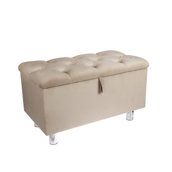 Банкетка прямоугольная 750х400х480мм с каретной стяжкой велюр КОНФЕТТИ ПЛЮМ*1