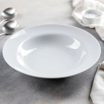 Тарелка фарфор. глубокая 240мм Идиллия Белая без рисунка 500мл 4С0167Ф34 (Добруш) *12