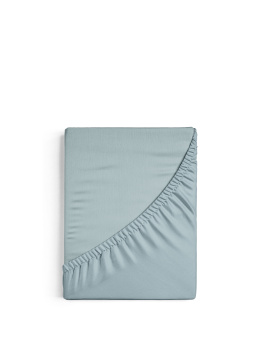 Простыня на резинке поплин (140*200+25см) Niteva 17710 серо-голубой *1/10