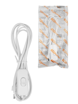 Шнур с выкл. и вилкой ШВВП 2х0,5мм2 1,8м бел. TDM SQ1305-1002 *1/180