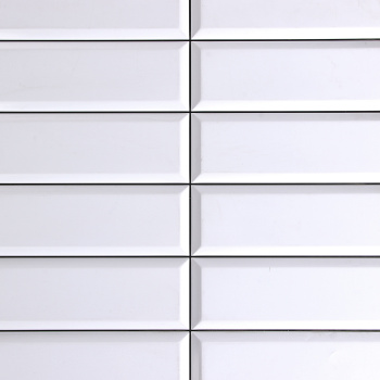 Панель ПВХ 955х480 мм GRACE, плитка белая, черный шов, 0.46 м²