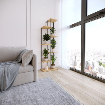 Этажерка для цвет.кашпо металл.стойки/дер.полки "Шафран17Л" 8-и м., в.1,5м Черн.ПДЦШ17Л Ч "ЗМИ" *1 Этажерка для цвет.кашпо металл.стойки/дер.полки "Шафран17Л" 8-и м., в.1,5м Черн.ПДЦШ17Л Ч "ЗМИ" *1