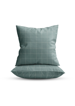 Наволочка поплин 2шт 70/70см Niteva 21297-1 клетка голубой *1/33