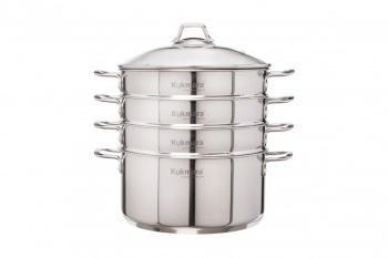 Мантоварка-пароварка нерж. 3-х ярусная, 6,0л, d260мм,выс.290мм д/Индукции STM602603G "Kukmara" *1/2