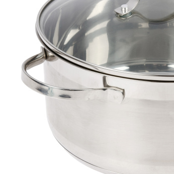 Кастрюля нерж. "Катунь" "Альта" 5,2л d24см термораспред. дно, Стекл. кр. KT-SET-005-52 *1/4