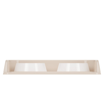 Миски для животных пластм. 2-е ёмкости на ПОДДОНЕ 410х300х60мм Бежевый М8631 *1/10