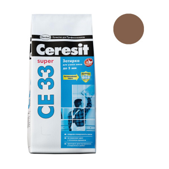 Затирка для швов 2 кг Церезит CE 33, светло-коричневый