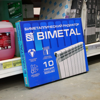 Радиатор биметаллический 10 секций STI, 500 мм, белый Радиатор биметаллический 10 секций STI, 500 мм, белый