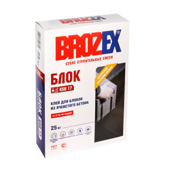 Клей для блоков 25 кг BROZEX Блок KSB 17