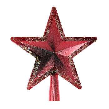 Звезда на елку "Волшебное сияние" 22*27 см, Красный