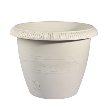 Кашпо пластм. "Lе Jardin"20,5л d верха 400мм h330мм дрен.реш.,п/корн.вент.Колёс. Серое 106-1К*1/10