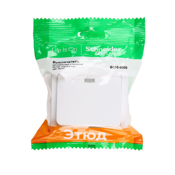 Выключатель "Этюд" СП 1кл. белый с подсветкой ВС10-005В *10/20