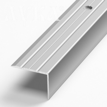 Порог-угол внешний 24х18х1800 мм Лука ПУ 03, серебро люкс