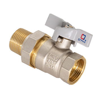 Кран шаровый 3/4" (Ø20) М/П бабочка с американкой СТМ (СТАНДАРТ) CWAFM034 *1/15/90