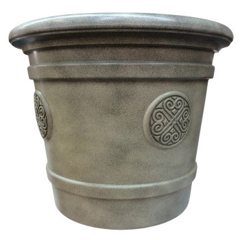 Кашпо пластм.  "Medallion" эффект "камня" 80л d верха 600мм h490мм Фисташк. 80-9Е (Tek.A.Tek)*1