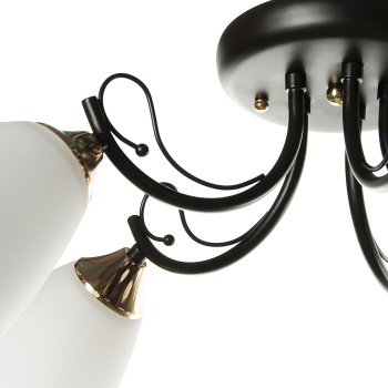 Люстра Verner Lighting N40335, 40 Вт, Е14, 5 ламп, черный/белый