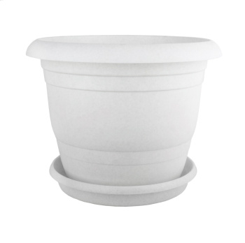 Кашпо пластм. "Toprak" 13,0л d верха 335мм h260мм с поддоном Мрамор А5250мр (Копейск)   *1/10