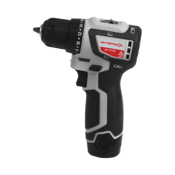 Дрель-шуруповерт 12В 2скор.0-420/0-1450об/мин 36Нм 1,5Ач 2аккум Б/Щ LI-ION ДА-10/12В ИНТЕРСКОЛ *1/10