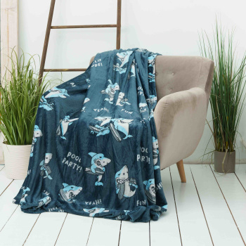 Плед детский 150*200см микрофибра Festival Shark синий Casa Conforte *1 Плед детский 150*200см микрофибра Festival Shark синий Casa Conforte *1