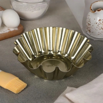 Форма для выпечки жест. d верха17,6см, выс.5,8см волн.борт "для Кулича" ФК-3 "Никис" *1/70