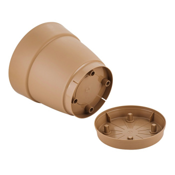 Кашпо пластм. "Villa de Fiori"  4л d верха 200мм h188мм с поддоном Молочный шоколад IG660210047 *1/8 Кашпо пластм. "Villa de Fiori"  4л d верха 200мм h188мм с поддоном Молочный шоколад IG660210047 *1/8