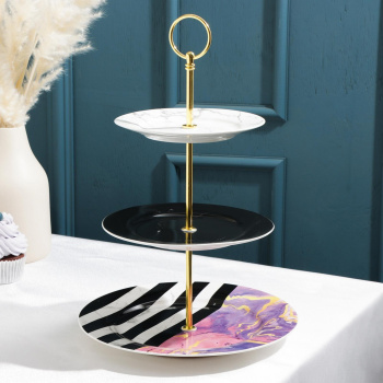 Блюдо 3 яруса "Закат" 15/18/23 см 5204481