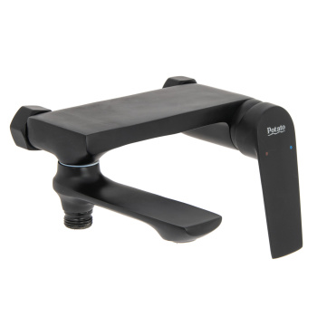 Смеситель для ванны "Potato" P30167-6 короткий излив (черный матовый) *1/10