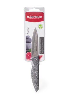Нож кухонный ATTRIBUTE  пл.р. Stone д/фруктов дл.лезв.9см AKS104 блистер *1/6/72