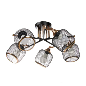 Люстра N6408/5 BK+FGD  5*40W E27 220V (d-600; h-230)  VERNER LIGHTING *1