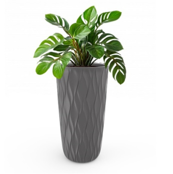 Кашпо пластм. "Desert" высокое 21л d верха 266мм h513мм со вставкой Серый 86805 *1/2 Кашпо пластм. "Desert" высокое 21л d верха 266мм h513мм со вставкой Серый 86805 *1/2