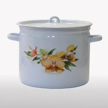 яяяКастрюля эмалированная 7,0л d240мм крышка с металл.ручк., с Деколью С-1620/4 *1/4