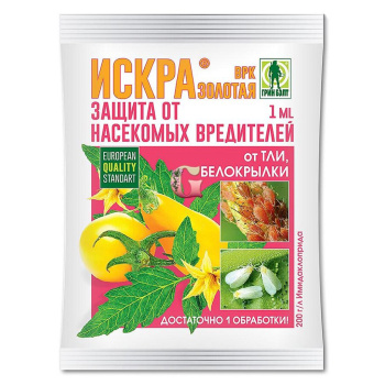 Средство от колорадского жука, тли, белокрылки и др. ИСКРА ЗОЛОТАЯ 1мл Грин Бэлт *10/50/350 Средство от колорадского жука, тли, белокрылки и др. ИСКРА ЗОЛОТАЯ 1мл Грин Бэлт *10/50/350