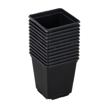 Набор горшков для рассады пластм. (0,25л *12шт) квадратный черный А5520чр (Ангора)  *1/160