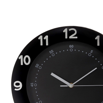 Часы настенные интерьерные, плавный ход, d-32 см, внутренний d-23.7 см, черный 10766246