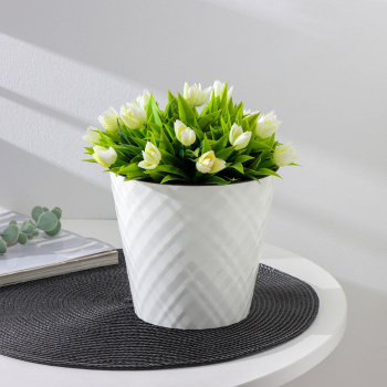 Кашпо пластм. "Manhattan" 3,3л d верха 190мм h177мм со вставкой Бел. жасмин IG670210048 *1/9