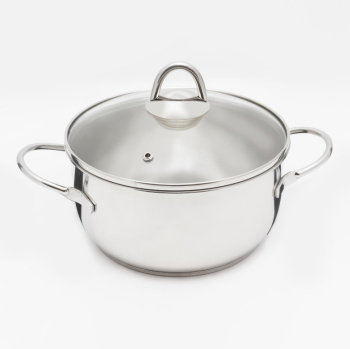 Кастрюля нерж. 2,5л "Классика-Прима" с Теплораспр.дн., д.20см Стекл.кр., прутк.руч.1с2344 (Аша)*1/6