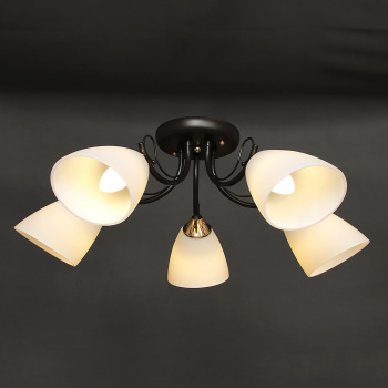 Люстра Verner Lighting N40335, 40 Вт, Е14, 5 ламп, черный/белый