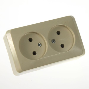 Розетка "Этюд" ОП 2-мест. кремовая РА16-005 *8/16