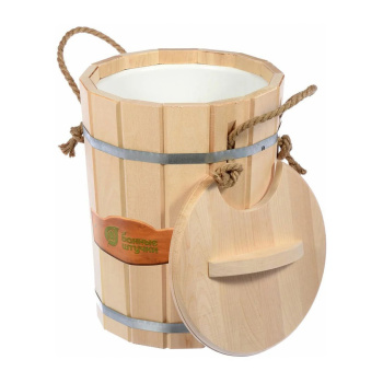 Запарник 9 л. с пластиковой вставкой с крышкой, липа, "Банные штучки" в кор./1