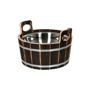 Ушат "шайка", 10 л, с нержавеющей вставкой, обожжённая липа, "Банные штучки" в кор./1