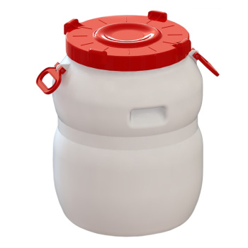 Бочка пластм. 50л с винт. крышкой, с навесн. и углубл. ручк., горл.д.330мм, белая ("Радиан") *1/3