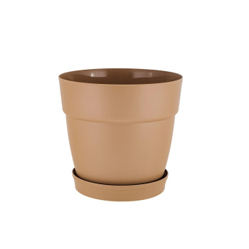 Кашпо пластм. "Villa de Fiori"  2л d верха 170мм h155мм с поддоном Молочный шоколад IG660110047*1/15 Кашпо пластм. "Villa de Fiori"  2л d верха 170мм h155мм с поддоном Молочный шоколад IG660110047*1/15