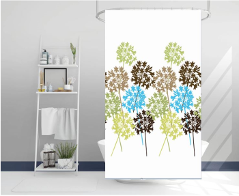 Штора  для ванной "Aquadomer" п/эстер 180*180см с кольцами XT-066 *1/25