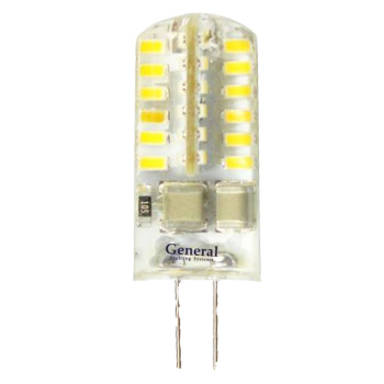Лампа светодиодная General, G4, капсула, 220 В, 3 Вт, 110 Лм, 4000 К, нейтральный белый