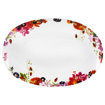Блюдо фарфор. овальное "FRUITS BOUQUET" д.310мм DM2440 (г.Бор) *1/12