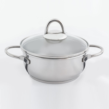 Кастрюля нерж. 1,0л "Классика-Прима" с Теплораспр.дн., d16см Стек.кр. прут.р.1с750 (Аша) *1/8