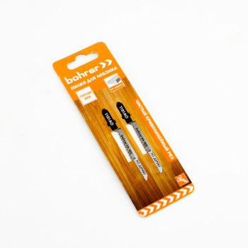 Пилки для лобзика по дереву 75мм шаг1,4мм фигур чист рез(2шт) T101AO арт37201011 Bohrer *10/100/600