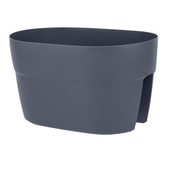 Ящик д/цветов пластм.  на перила "Villa de Fiori" 39х26х22см Вулкан. серый IG660310026 *1/8