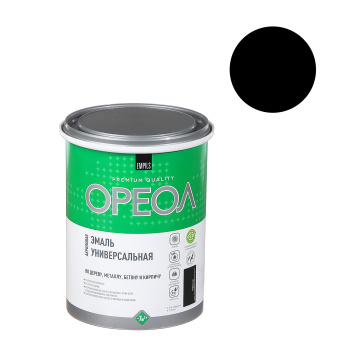 Эмаль акриловая черная 1 кг Ореол *1/6/336