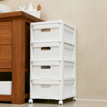 Комод пластм. "Velvet" 4 ящика выс.690мм, шир.300мм, гл.385мм Белый 435218816 ("Бытпласт") *1